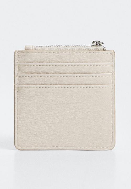 MANGO - Logo card holder - off white