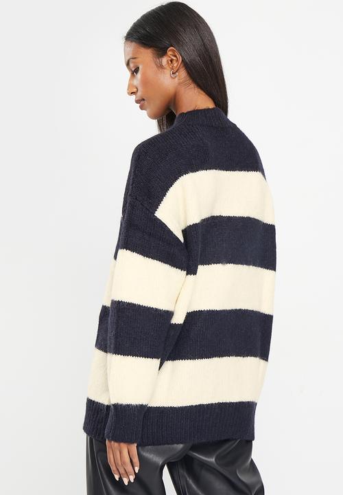 MANGO - Sweater carioque - navy & stone