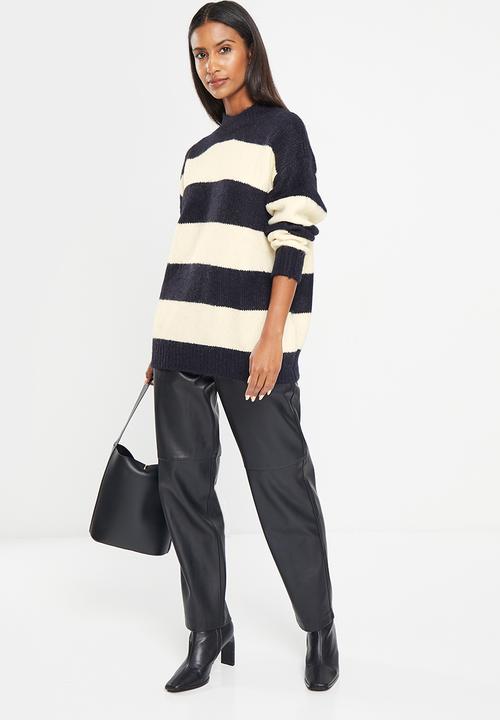 MANGO - Sweater carioque - navy & stone