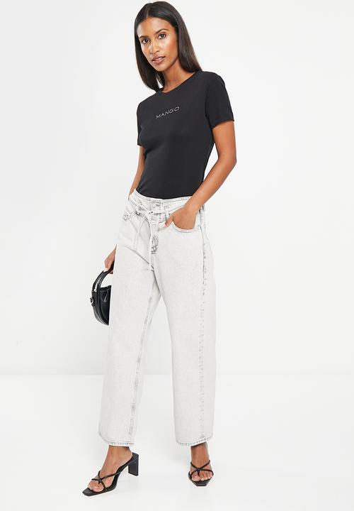 MANGO - T-shirt pstmng - black