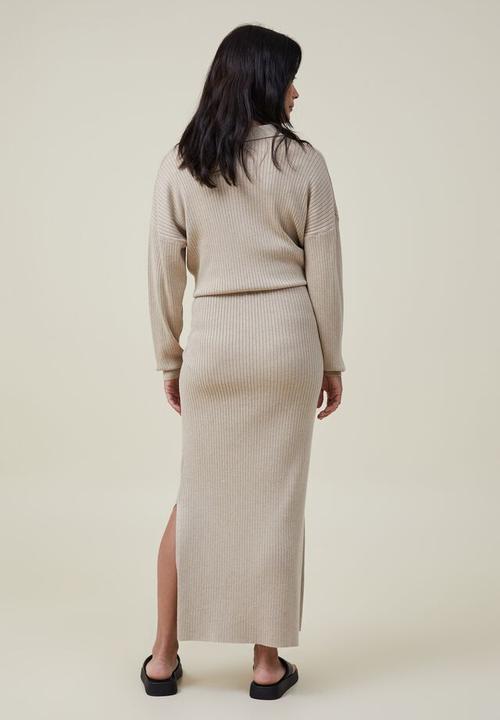 Cotton On - Maternity friendly urban midi skirt - mid taupe marle