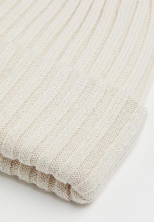 H&M - Rib-knit hat - light beige