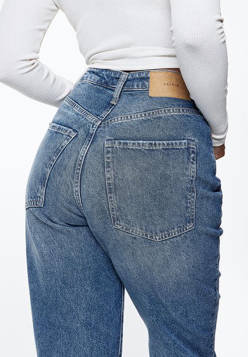H&M - Curvy fit mom ultra high ankle jeans - denim blue