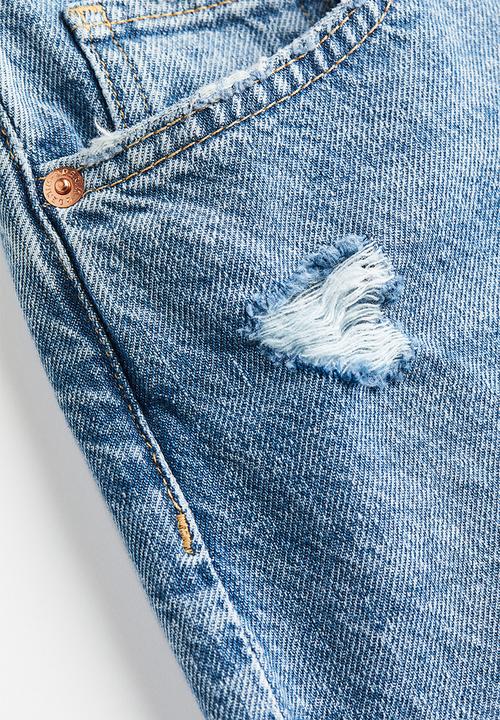 H&M - Curvy fit mom ultra high ankle jeans - denim blue 