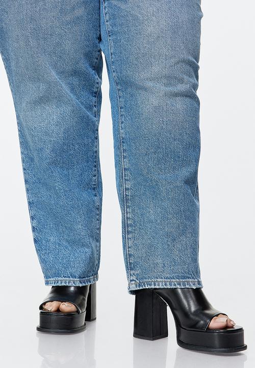 H&M - Curvy fit mom ultra high ankle jeans - denim blue 