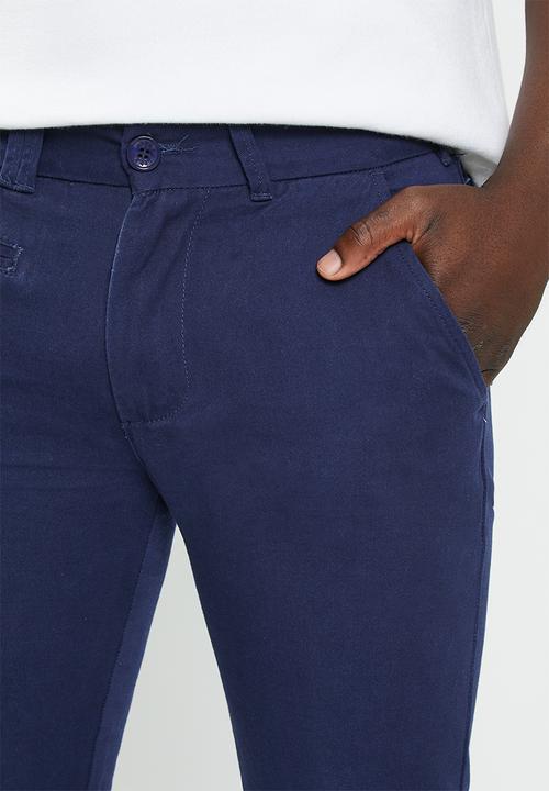 urban° - Mens urban cotton twill chino pants - navy