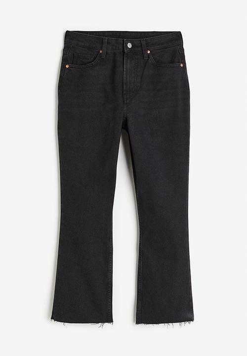 H&M - Curvy fit flared high cropped jeans - black