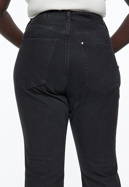 H&M - Curvy fit flared high cropped jeans - black