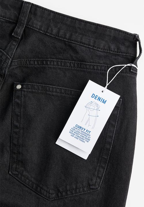 H&M - Curvy fit flared high cropped jeans - black