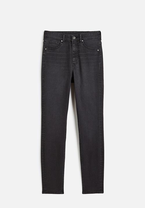 H&M - Ultra high ankle jeggings - black/washed out