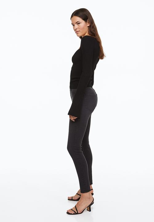 H&M - Ultra high ankle jeggings - black/washed out