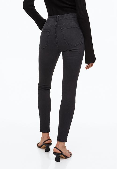 H&M - Ultra high ankle jeggings - black/washed out