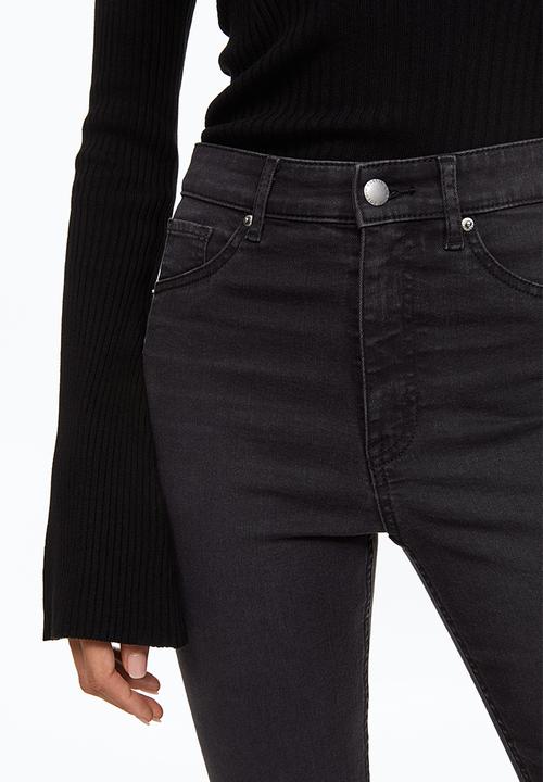 H&M - Ultra high ankle jeggings - black/washed out