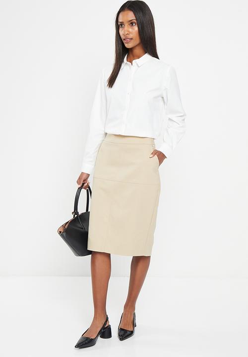 Pringle of Scotland - Pencil skirt - stone