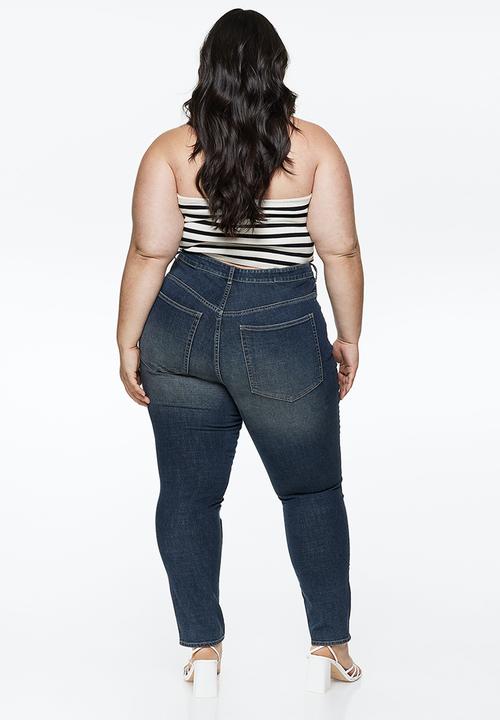 H&M - Curvy ultra high jeggings - dark denim blue