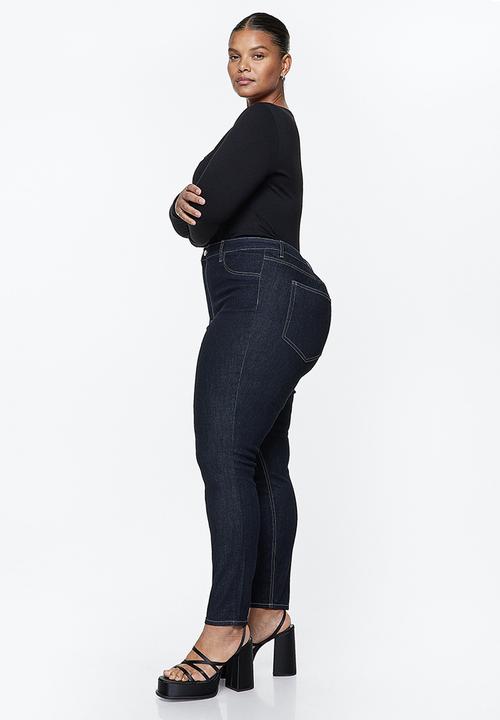 H&M - Curvy ultra high jeggings - dark denim blue