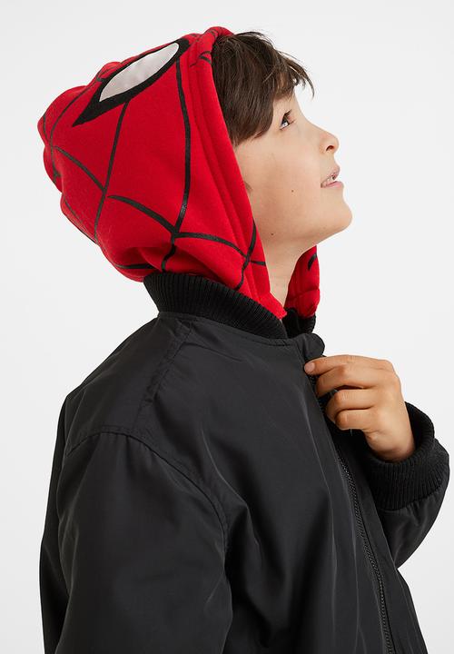H&M - Hooded bomber jacket - black/spider-man