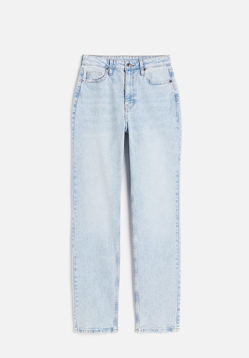 H&M - Curvy fit straight high jeans - light denim blue