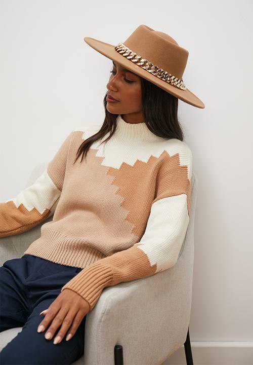 edit - Chain trim fedora - tan
