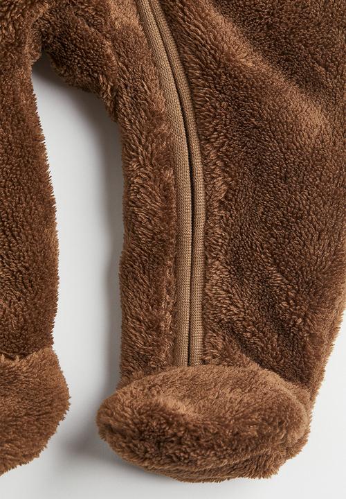 H&M - Pile all-in-one suit with ears - brown