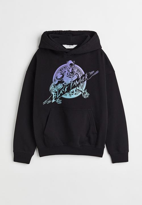 H&M - Oversized printed hoodie - black/black panther