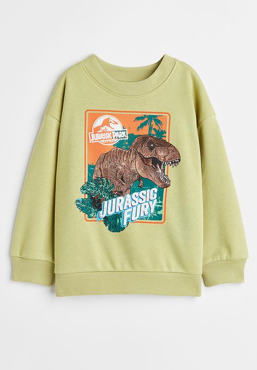 H&M - Oversized printed sweatshirt - light green/jurassic world