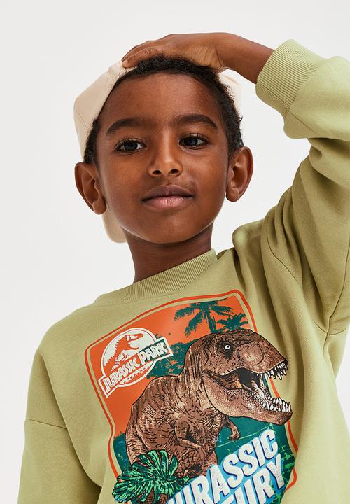 H&M - Oversized printed sweatshirt - light green/jurassic world