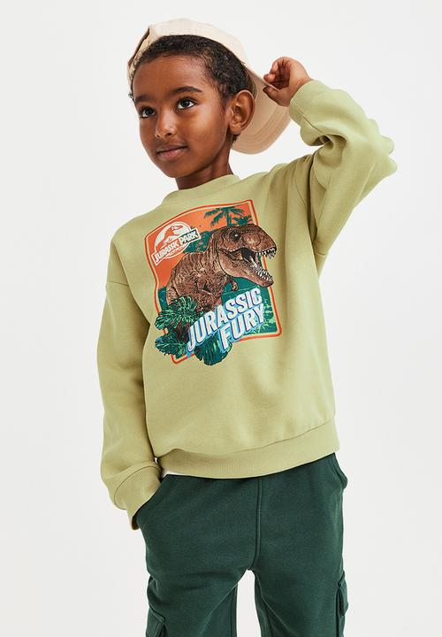 H&M - Oversized printed sweatshirt - light green/jurassic world