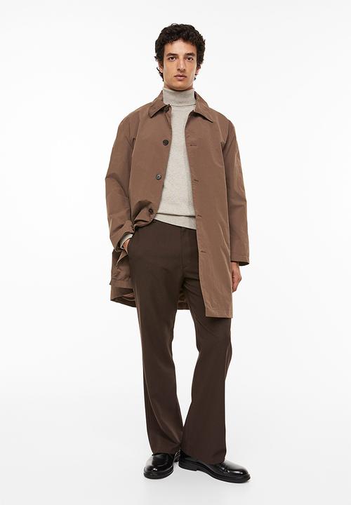 H&M - Slim fit fine-knit polo-neck jumper - greige