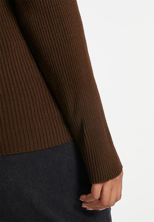 Trendyol - Plus cut out  knit top - brown