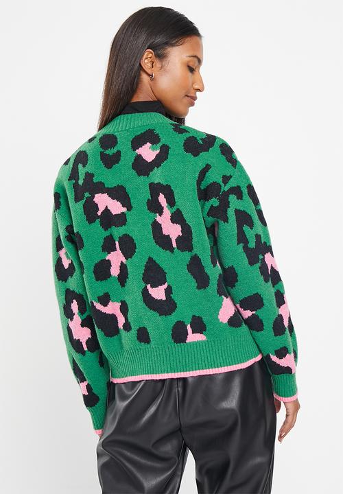 Me&B - Button through cardigan - vibrant animal print