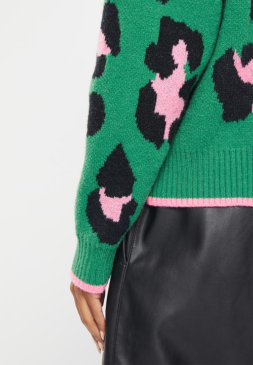 Me&B - Button through cardigan - vibrant animal print