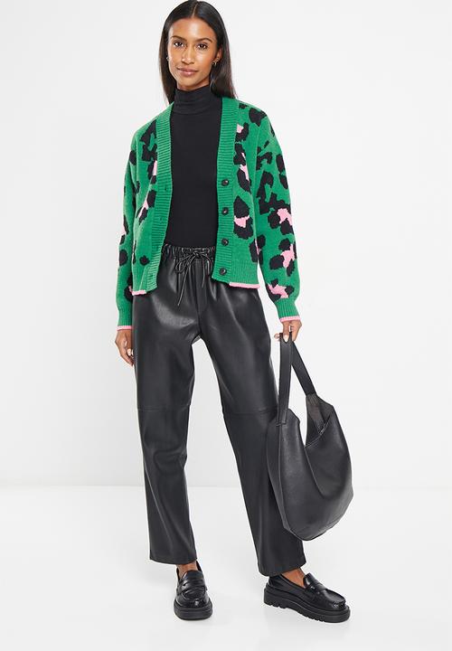 Me&B - Button through cardigan - vibrant animal print