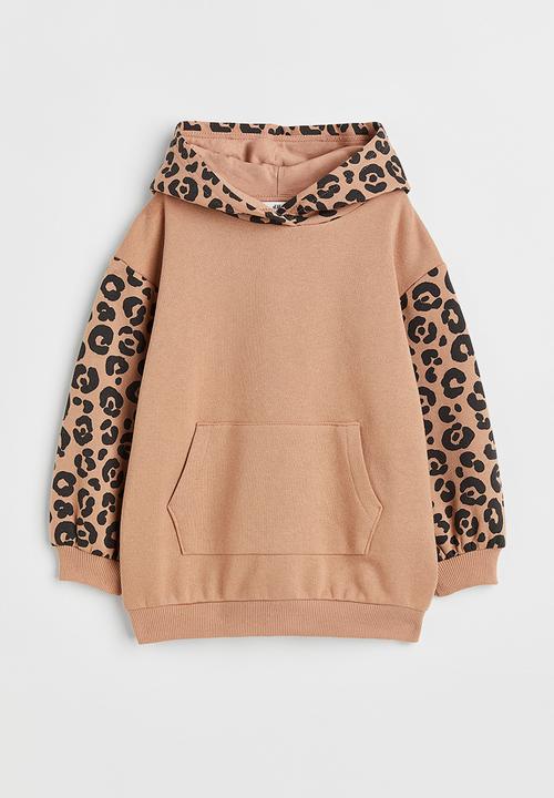H&M - Oversized hoodie - beige/leopard print