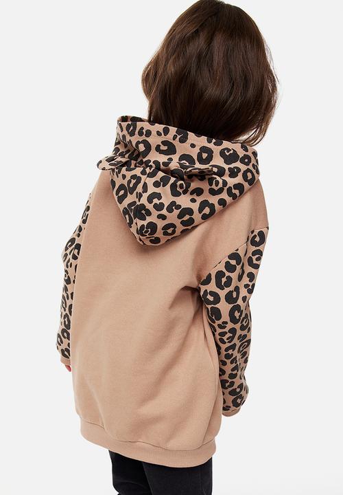 H&M - Oversized hoodie - beige/leopard print