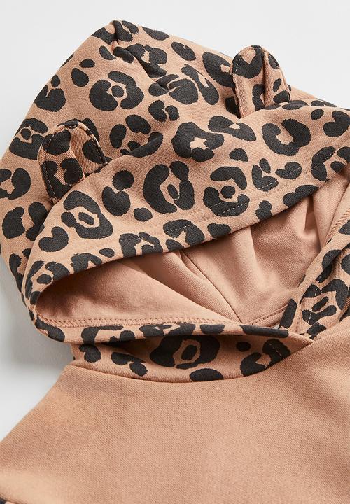 H&M - Oversized hoodie - beige/leopard print