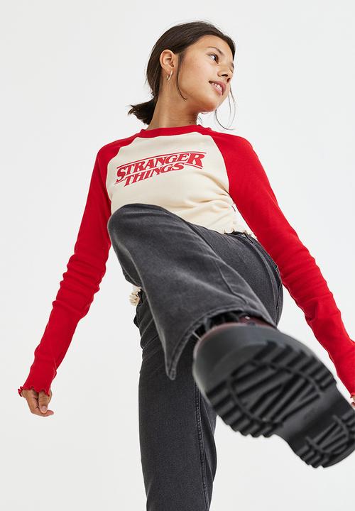 H&M - Printed jersey top - red/stranger things