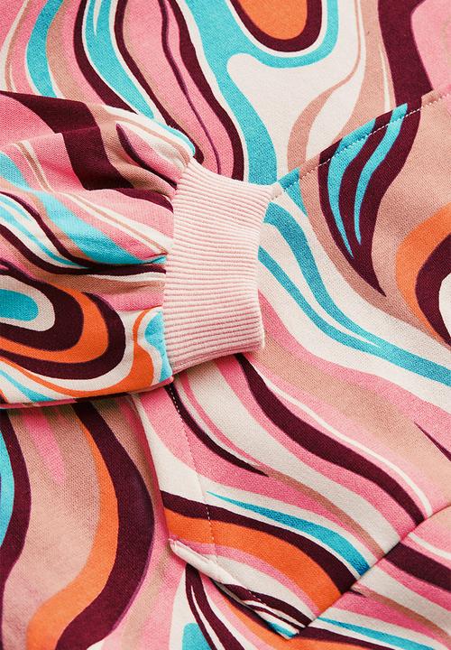 H&M - Oversized hoodie - pink/patterned