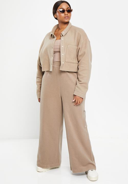 Reebok - Plus cl wde fleece layer - taupe