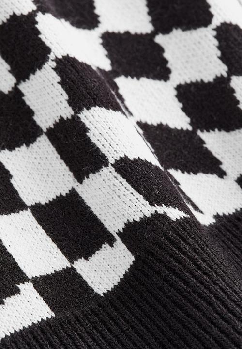 H&M - Jacquard-knit jumper - black/white checked