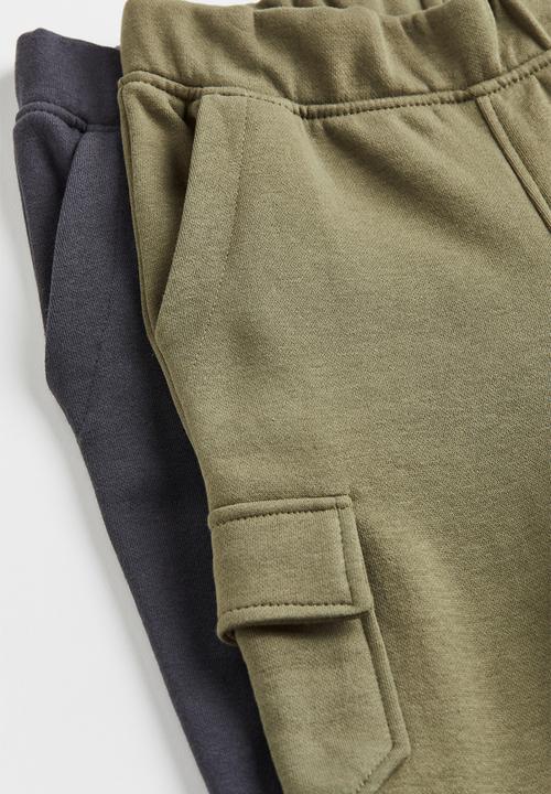 H&M - 2-Pack joggers - khaki green/grey