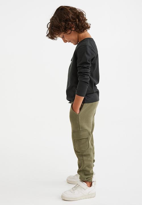 H&M - 2-Pack joggers - khaki green/grey