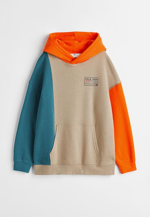 H&M - Oversized hoodie - orange/block-coloured