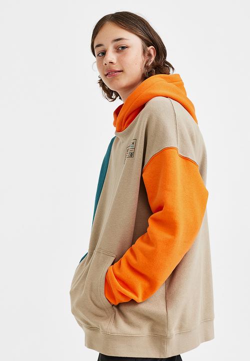 H&M - Oversized hoodie - orange/block-coloured