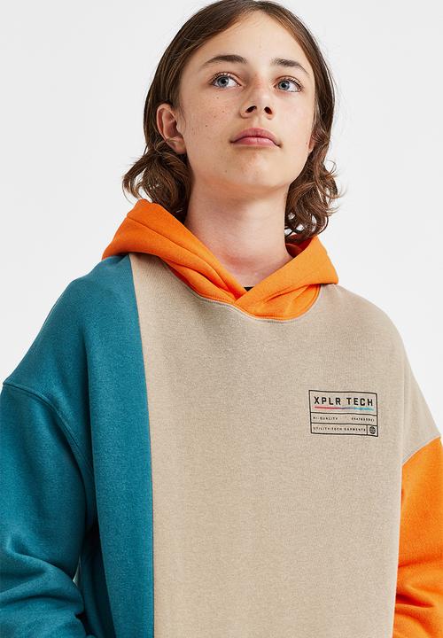 H&M - Oversized hoodie - orange/block-coloured