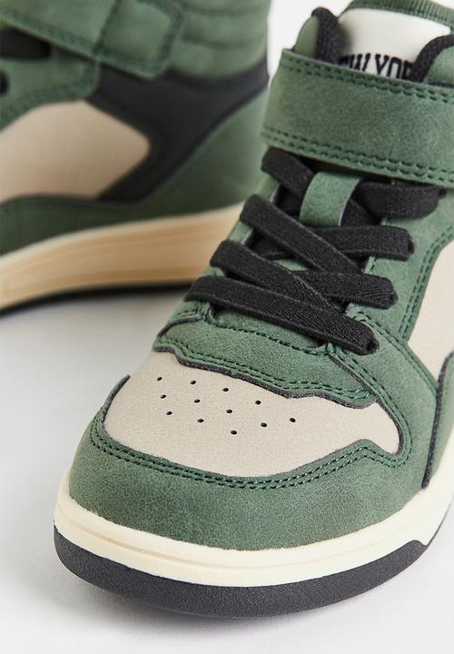 H&M - Hi-top trainers - green/block-coloured