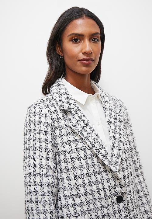 Tweed coat - black & white 1
