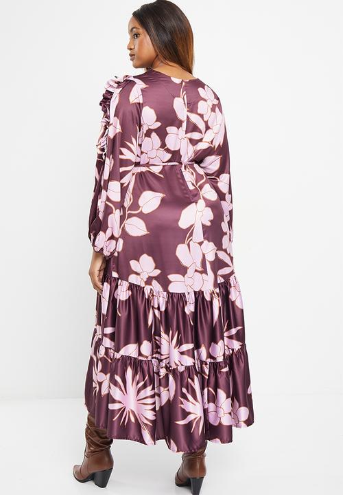AMANDA LAIRD CHERRY - Plus crown dress - blush & brown floral