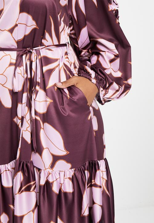 AMANDA LAIRD CHERRY - Plus crown dress - blush & brown floral