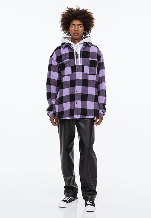 H&M - Relaxed fit twill shirt - purple/black
